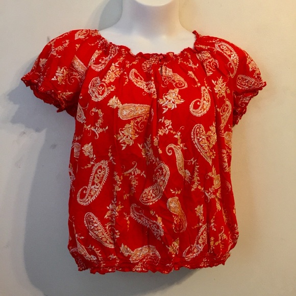 St. John's Bay Tops - St. John’s Bay Plus Size Paisley Peasant Blouse 🦖